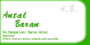 antal baran business card